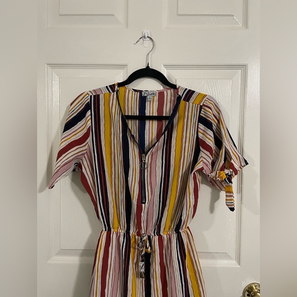 J for Justify Yellow and Blue Puff Sleeve Mini Sundress - Picture 7 of 7